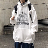 Aidase  Harajuku street casual couple models increase boxing cartoon bear print hooded sweater loose autumn and winter plus velvet y2k aidase-shop