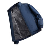 Men Winter Coat Solid Color Extra Thick Stand Collar Rib Sleeve Inseam Warm Cardigan Men Casual Jacket aidase-shop