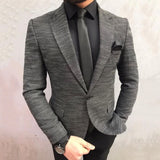Aidase One Button Notched Lapel OL Men's Blazer Casual Business Male Jacket Single-Breasted Slim Fit Blazer Autumn Winter Full Sleeve aidase-shop