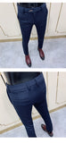 Aidase New Striped Suit Pants  Men Elegant Skinny Fit Office Pant Men Trousers Pant For Man Business Slim Fit Dress Ankle Trousers aidase-shop
