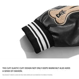 Aidase Mens Jackets Bone Letter Patchwork Harajuku Korea Style High Street Spring Autumn Baseball Coats Single-breasted Bomber Jacket aidase-shop