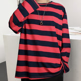 Aidase Harajuku Striped Shirt Streetwear Couple Oversized Striped Blouse Woman Casual Long Sleeve Gothic Grunge T-Shirt Tee Tops aidase-shop