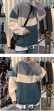 Aidase  Winter Mens Oversized Sweater Patchwork Korean Fashion Harajuku Casual Couple Pullovers Round Neck Long Sleeve Sweater Men aidase-shop