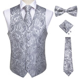 Aidase  2022 New Teal Green Paisley 100% Silk Formal Dress Vest Men Waistcoat Vest Wedding Party Vest Tie Brooch Pocket Square Set DiBanGu aidase-shop