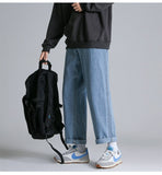 Aidase Legible Streetwear Blue Jeans Men Baggy Jeans Male Straight Denim Black Pants Men aidase-shop