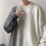 Aidase Autumn and Winter New Hong Kong Style Trend Gradient Printing Sweater Top Men's Loose Thick Pullover Round Neck Sweater Harajuku aidase-shop