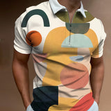 Aidase Vintage Abstract Graph Plaid Men Streetwear Casual Loose Turn-down Collar Tops Pullover Harajuku Fashion Short Sleeve Polo Shirt aidase-shop