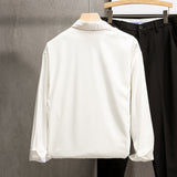 White Shirts Men Long Sleeve Button Tops Casual Loose Breathable Couple Solid Turn Down Collar Camisa De Homem Handsome Fashion aidase-shop