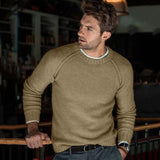 Aidase Casual Long Sleeve O-Neck T-shirts Autumn Fashion Solid Knitted Tee Men 2022 Spring Fashion Men's Slim Tops Pullover Streetwear aidase-shop