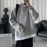 Aidase Handsome fake two-piece sweatshirt men women spring autumn Korean students long-sleeved shirt hip hop oversized lover hoodies aidase-shop