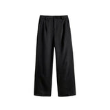 Aidase Men Casual Pants Solid Simple Large Size 3XL Button Fly Chic Mens Korean Style Straight Trousers All-match Ankle-length Loose aidase-shop