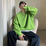 Aidase Y2K O-neck sweater for men women 2021 new autumn winter casual base jerseys oversize fashion lightweight Korean hip hop sweater aidase-shop