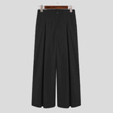 Aidase  2022 Men Wide Leg Pants Plain Joggers Button Loose Leisure Trousers Men Streetwear Chic Casual Pantalones Hombre S-5XL INCERUN aidase-shop