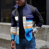 Aidase Vintage Printed Patchwork Buttoned Jackets Outerwear For Men 2022 New Autumn Casual Turn-down Collar Shirts Coats Men Streetwear aidase-shop