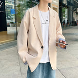 Aidase Fashion Oversized Causal Suit Blazer Man Striped Cuffs Patchwork 2021 Korean Style College Jacket Coat Black Plus Size Clothing aidase-shop