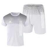 Aidase New men's sportswear summer suits men's fitness wear sports suits short-sleeved t-shirt shorts quick-drying 2-piece set aidase-shop