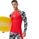 UPF 50+ Swim Sun Shirts Surf Diving Suit Men Compression Tight T-shirt Man Long Sleeve Fitness Training Shirt aidase-shop