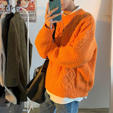 Aidase y2k Jerseys Autumn winter Korean solid color warm sweater men simple Japanese O-neck pullover all-match lovers knit sweater top aidase-shop