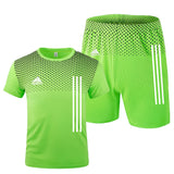 Aidase New men's sportswear summer suits men's fitness wear sports suits short-sleeved t-shirt shorts quick-drying 2-piece set aidase-shop