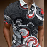 Aidase Vintage Abstract Graph Plaid Men Streetwear Casual Loose Turn-down Collar Tops Pullover Harajuku Fashion Short Sleeve Polo Shirt aidase-shop