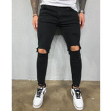 Mens Jeans Black Blue Cool Skinny Ripped Stretch Slim Elastic Denim Pants Large Size For Male Spring Summer Autumn Hip Hop aidase-shop