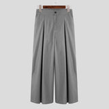 Aidase  2022 Men Wide Leg Pants Plain Joggers Button Loose Leisure Trousers Men Streetwear Chic Casual Pantalones Hombre S-5XL INCERUN aidase-shop