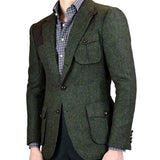 Aidase   Men Suit Tweed Jacket With Pants Herringbone Wedding Custom Made Grooms Tuxedo Banquet Best Man Slim Fit Homme Prom Man 2021 aidase-shop