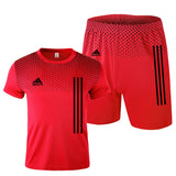 Aidase New men's sportswear summer suits men's fitness wear sports suits short-sleeved t-shirt shorts quick-drying 2-piece set aidase-shop