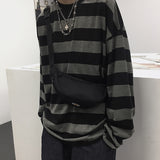 Aidase Harajuku Striped Shirt Streetwear Couple Oversized Striped Blouse Woman Casual Long Sleeve Gothic Grunge T-Shirt Tee Tops aidase-shop