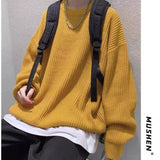 Aidase Y2K O-neck sweater for men women 2021 new autumn winter casual base jerseys oversize fashion lightweight Korean hip hop sweater aidase-shop