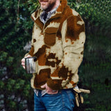 Casual Turn-down Collar Tops Men Fashion Plaid Woolen Jumpers Mens 2021 Autumn Winter Warm Long Sleeve Loose Sweaters Streetwear aidase-shop