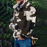 Casual Turn-down Collar Tops Men Fashion Plaid Woolen Jumpers Mens 2021 Autumn Winter Warm Long Sleeve Loose Sweaters Streetwear aidase-shop