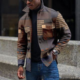 Aidase Vintage Printed Patchwork Buttoned Jackets Outerwear For Men 2022 New Autumn Casual Turn-down Collar Shirts Coats Men Streetwear aidase-shop