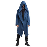Men's Hooded Cardigan Trench Coat Streetwear Solid Color Hooded Windbreaker with Hood Autumn/Winter Jackets Men Trench Coat aidase-shop