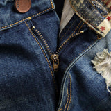 Men Denim Shorts Retro Men Ripped holes Denim Shorts Jeans Destroyed Hole Plus Size Fifth Pants Summer aidase-shop