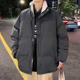 Men Fleece Harajuku Warm Parkas 2022 Mens Korean Fashion Streetwear Winter Jacket Japanese Style Vintage Bubble Coat aidase-shop