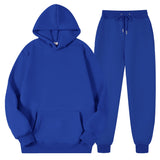 Aidase Men Women Casual Sweatshirt Suit Autumn Winter Solid Color Pullover and Long Pant 2-piece Set Men Slim Fleece Jogger Sports Suit aidase-shop