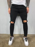 Mens Jeans Black Blue Cool Skinny Ripped Stretch Slim Elastic Denim Pants Large Size For Male Spring Summer Autumn Hip Hop aidase-shop