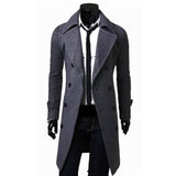 Aidase Mens Trench Coat Autumn Casual Slim Fit Winter Warm Double Breasted Long Jacket Coats Top Overcoat Cloak Jackets Punk Clothes aidase-shop