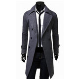 Aidase Mens Trench Coat Autumn Casual Slim Fit Winter Warm Double Breasted Long Jacket Coats Top Overcoat Cloak Jackets Punk Clothes aidase-shop