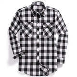 New Men Casual Plaid Flannel Shirt Long-Sleeved Chest Two Pocket Design Fashion Printed-Button (USA SIZE S M L XL 2XL) aidase-shop
