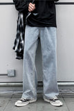 Aidase Jeans Men Denim Summer Thin Baggy Solid Simple Retro Loose Leisure Plus Size 3XL Korean Style Washed High Street Trendy Wide Leg aidase-shop