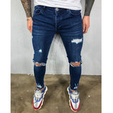 Mens Jeans Black Blue Cool Skinny Ripped Stretch Slim Elastic Denim Pants Large Size For Male Spring Summer Autumn Hip Hop aidase-shop