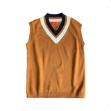 Men Sweater Vest V-neck Knitted Male Oversize 3XL Loose Casual Preppy Korean Fashion Style Ulzzang All-match Students Daily Date aidase-shop