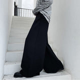 Aidase  2022 Men Wide Leg Pants Plain Joggers Button Loose Leisure Trousers Men Streetwear Chic Casual Pantalones Hombre S-5XL INCERUN aidase-shop