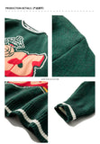 Aidase 2021 autumn and winter new American college style striped round neck pullover retro sweater aidase-shop