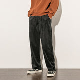 Aidase Autumn Winter Men's Corduroy Pants Solid Oversize Straight Trousers Japanese Streetwear Baggy Big Size Casual Bottoms