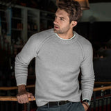 Aidase Casual Long Sleeve O-Neck T-shirts Autumn Fashion Solid Knitted Tee Men 2022 Spring Fashion Men's Slim Tops Pullover Streetwear aidase-shop