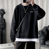 Aidase Handsome fake two-piece sweatshirt men women spring autumn Korean students long-sleeved shirt hip hop oversized lover hoodies aidase-shop