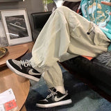 Hybskr Japanese Style Men Wide Leg Pants Solid Color Large Size Fashion Brand Cargo Pants Casual Harajuku Male Hip Hop Trousers aidase-shop